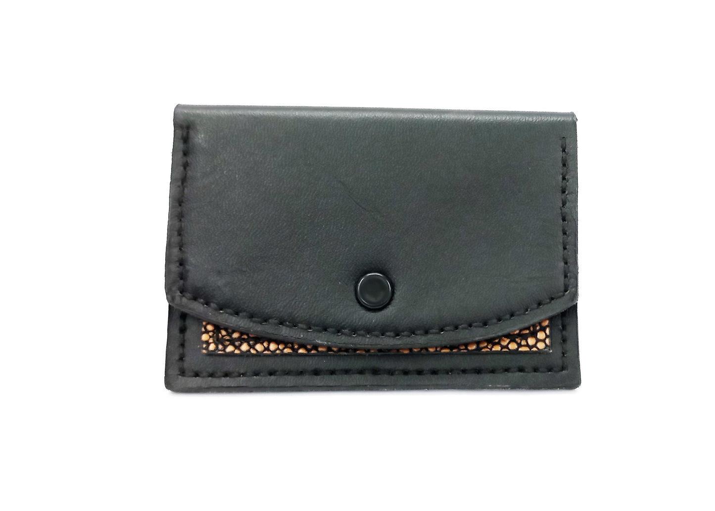 Monedero Negro interior círculos dorados