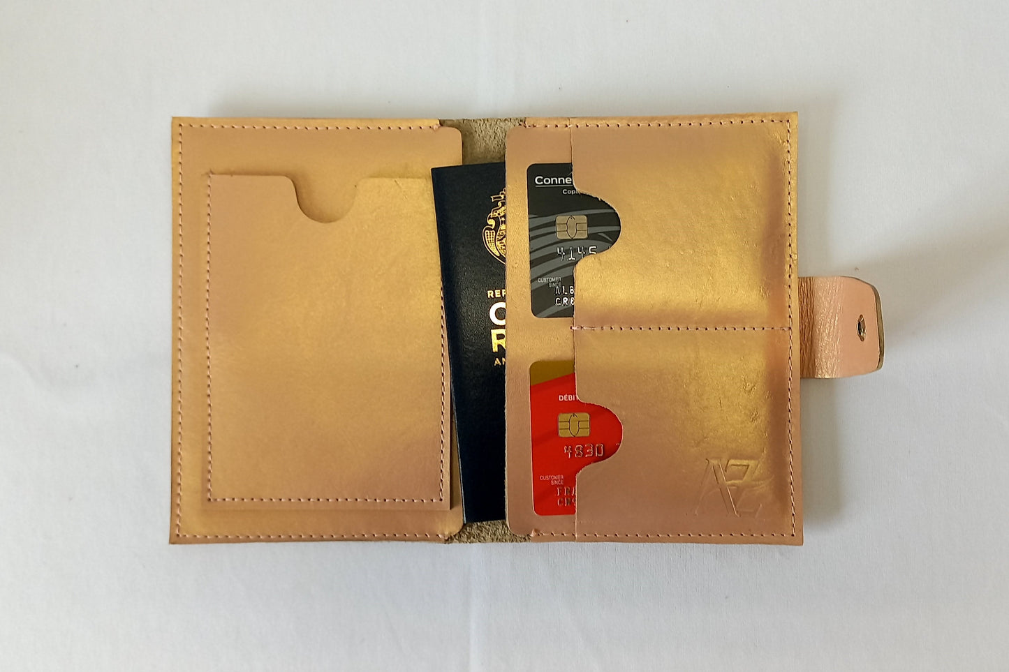 Porta Pasaporte rosa brillante